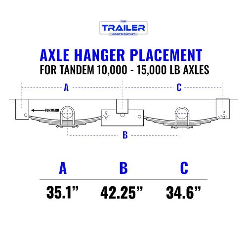 5 leaf slipper spring suspension &amp; tandem axle hanger kit for 12k axles 5&#034; tube