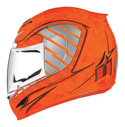 New icon airmada volare(with proshield) adult helmet, hi-viz orange, 3xl/xxxl