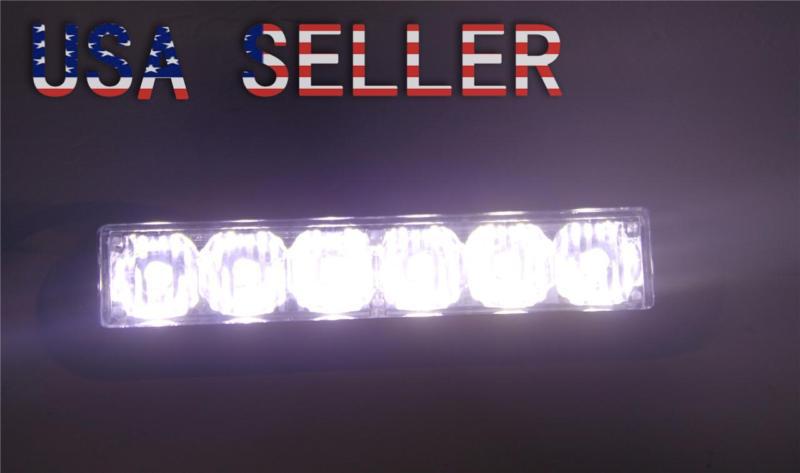 6 led 6w surface mount strobe warning flashing light white