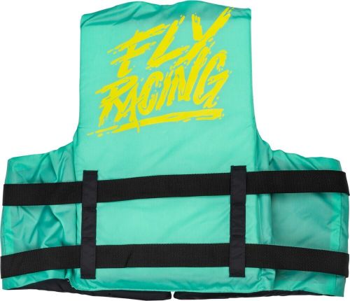 Fly racing adult nylon life vest seafoam green/yellow 3xl