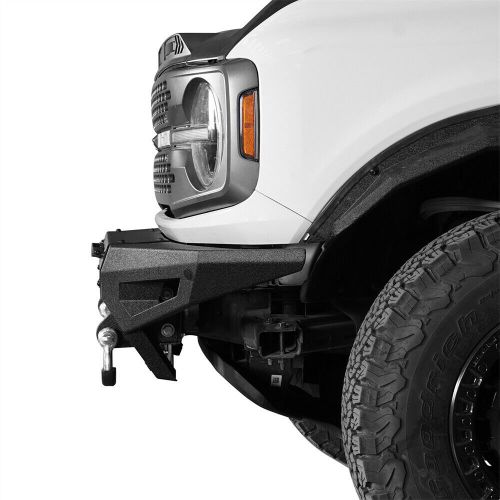 Front steel bumper w/ d-rings &amp; license plate bracket fit 2021-2024 ford bronco