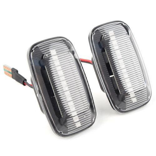 Pair clear led sequential side marker turn amber light for toyota land cruiser