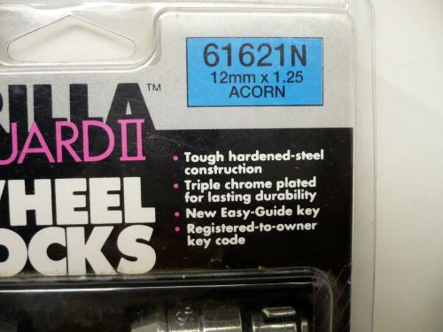 New in package gorilla guard ii wheel locks 12mm x 1.25 acorn chrome 61621n