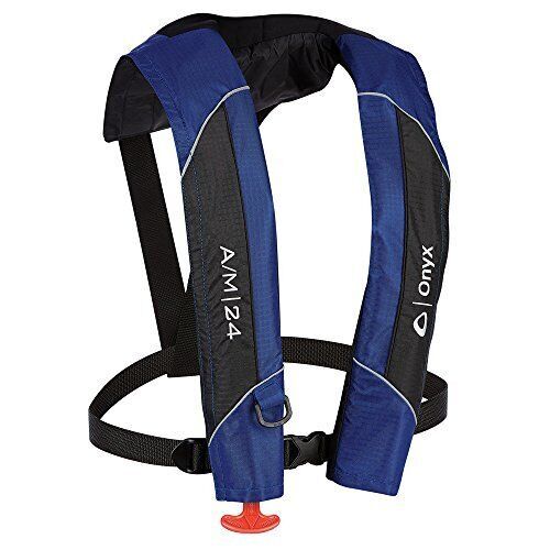 Onyx outdoor 132000-500-004-15 - a/m-24 pfd blue inflatable life jacket