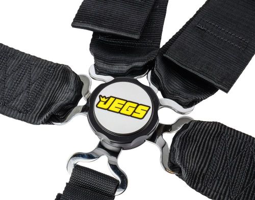 Jegs 70116 black cam lock ultra series harness 5-point design pull down v-type