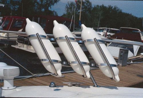 Taylor made 3011 stainless steel boat fender rack 9&#034; to 11&#034; fenders holds 3