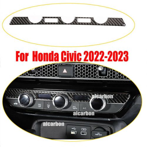 Carbon fiber style a/c air condition panel  trim cover for honda civic 2022-2024