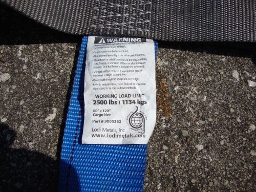 Lodi metals hd, e-track large cargo net, 54 squares approx. 60&#034; x 120&#034; gray top