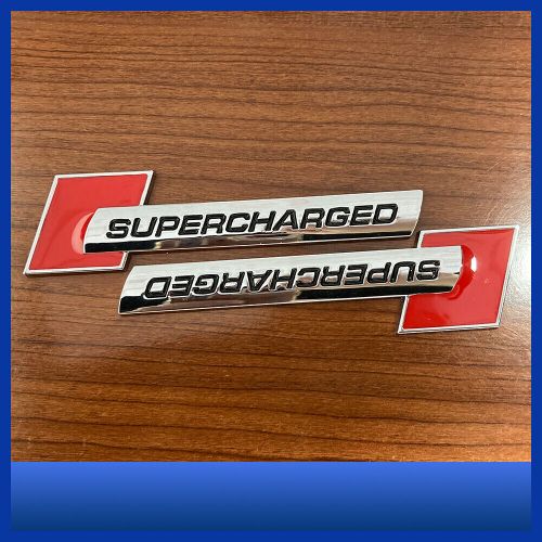 2x audi sharp silver supercharged badge emblem side fender a8 q5  sq5 q7 rs7 a4