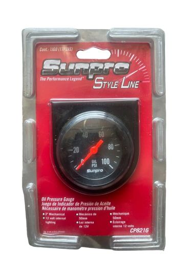 Sunpro oil pressure gauge cp8216 2&#034; mechanical- new in box- free shipping