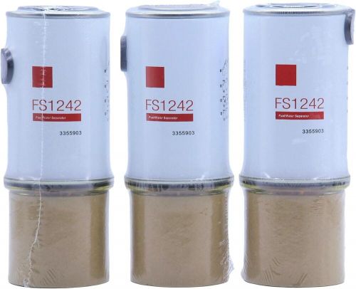 3 pack of fs1242b spin-on fuel/water separator filter with plastic bowl