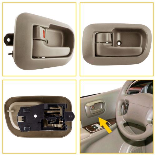 Interior 2x door left &amp; right handle front side for sienna toyota 98-03 beige