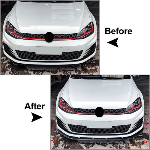 Front bumper splitter spoiler lip for volkswagen golf mk7 gti r r line 2013-2016