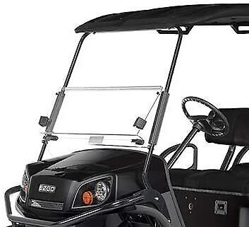 Ezgo express s6/l6 short top clear golf cart folding windshield - us made