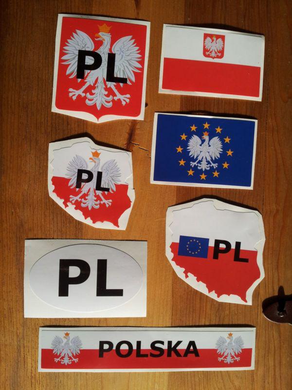 7 decals, stickers poland, polska, poland eagle flag checkers air force europa