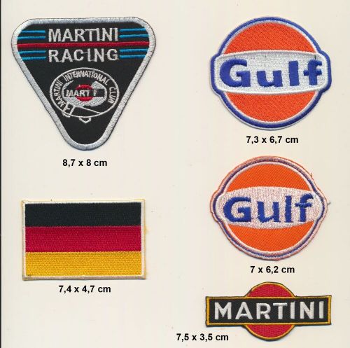 Martini gulf patch patch b-stock set 5 piece car racing f1 racing b111-