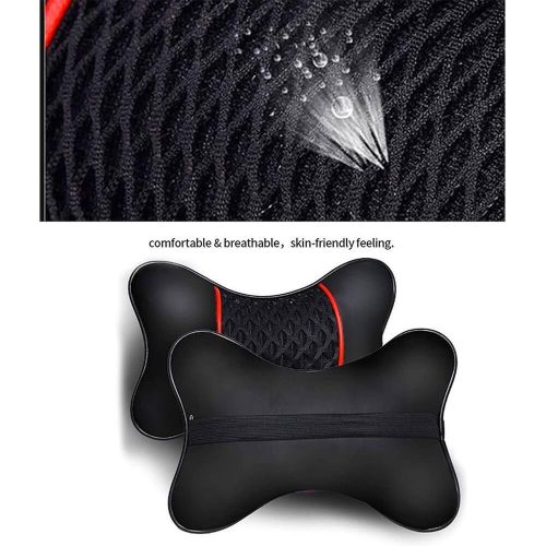 Soft pu leather car neck support pillows set of 2 wearable cushions for