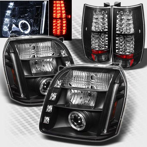 07-13 gmc yukon denali halo led projector headlights+led tail head lights set