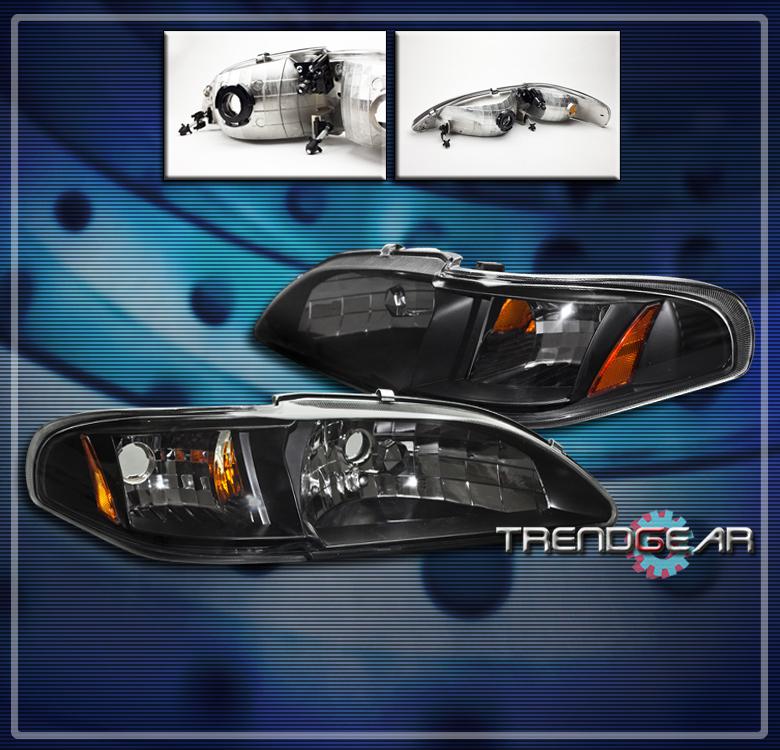 94 95 96 97 98 ford mustang 2in1 head lights+corner blk