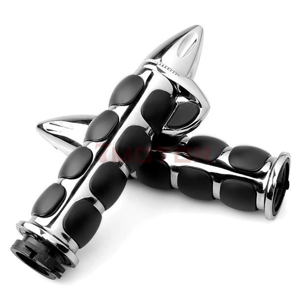 1 pair for 1'' inch harley chrome hand bar grips motorcycle handle throttle cool