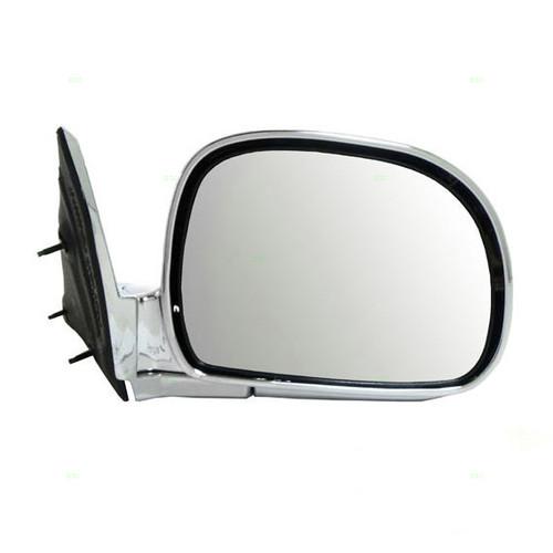 New passengers manual side view mirror glass housing chrome chevrolet gmc isuzu