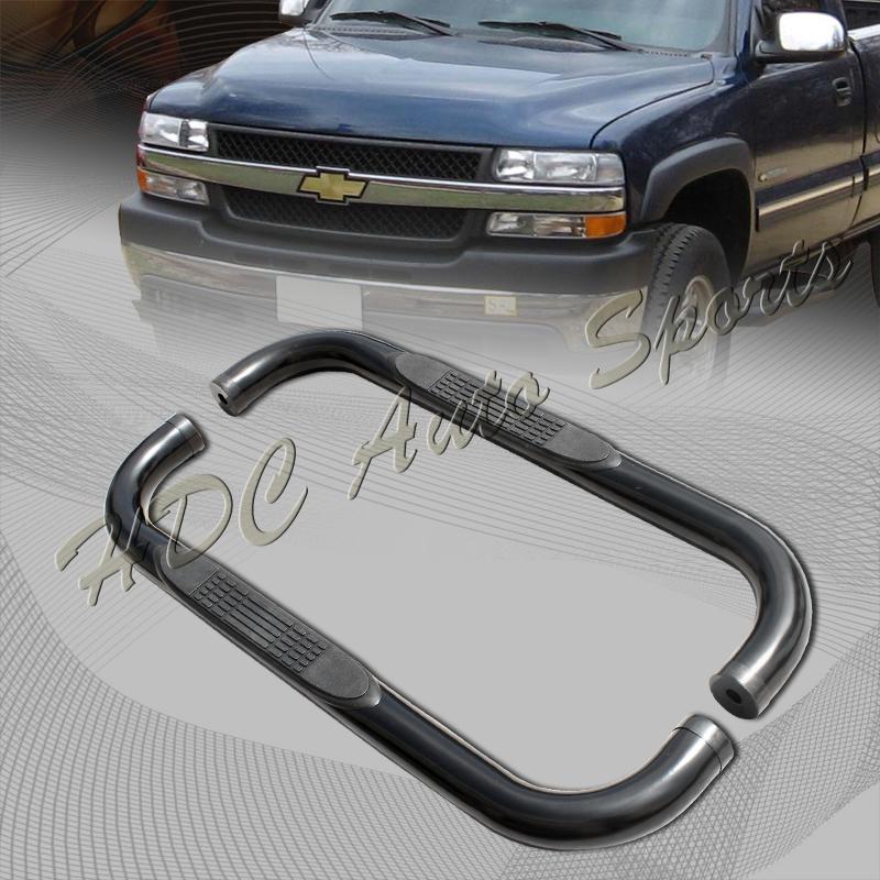 1999-2010 chevy silverado gmc sierra 1500 standard cab black side step nerf bar