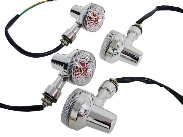 Chrome round turn signal for yamaha virago v-star v-max road royal star cruisers