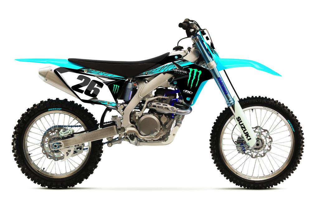 Factory effex monster energy shroud graphic kit for suzuki rm-z250 2010-2013