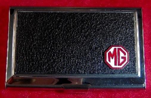 Mg - stainless steel & leather business card case