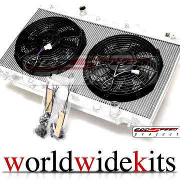 04 05 06 07 wrx sti godspeed aluminum radiator with fan