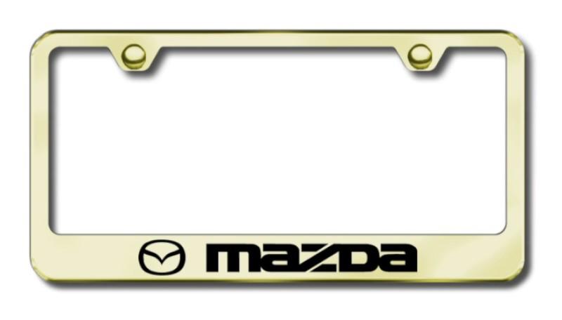 Mazda  engraved gold license plate frame -metal made in usa genuine