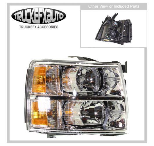 New headlight passenger side with bulbs clear lens halogen rh right hand