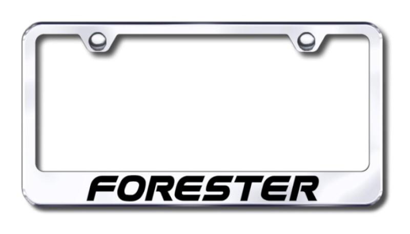 Forester  engraved chrome license plate frame -metal made in usa genuine