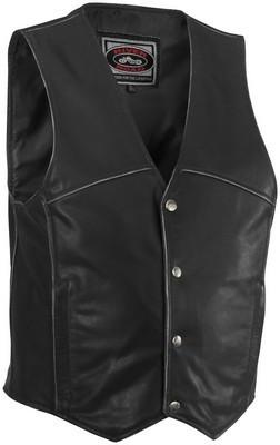 River road rambler distressed leather vest black us 40