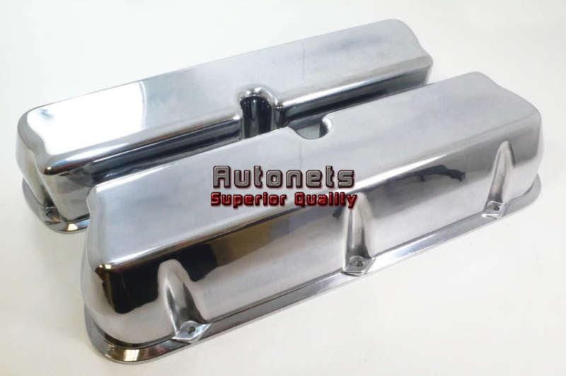 Polished aluminum ford 289 302 351w & 5.0l valve cover mustang sb no hole