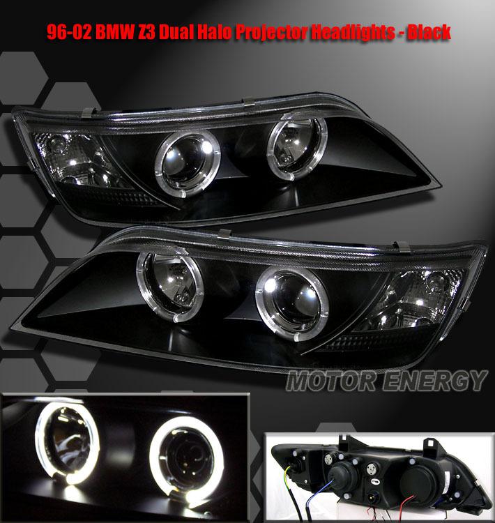 1996-2002 bmw z3 halo projector headlight blk 2000 2001