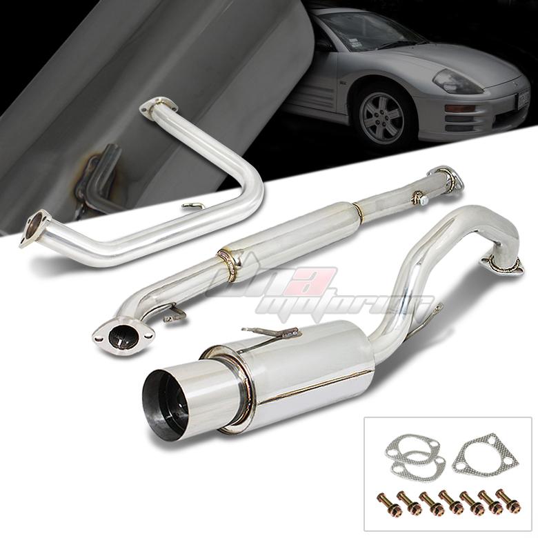 Eclipse gs/rs 00-05 4cyl stainless catback exhaust system cat back muffler/tip