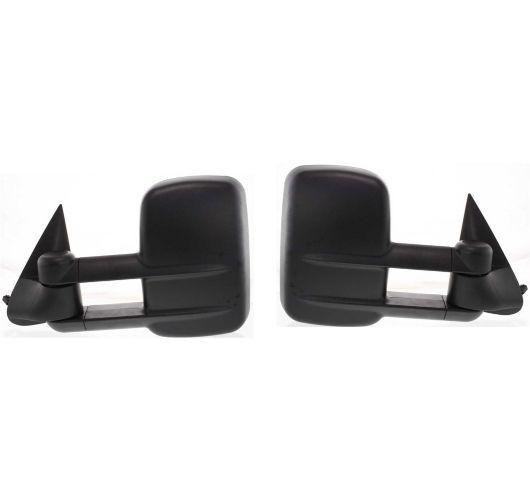 99-02 chevy truck towing black power heated side view door mirror lh/rh pair set