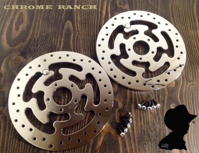 Harley davidson oem front polished brembo brake rotors w/hardware  