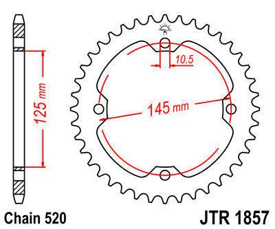 Jt sprocket rear 45t lightweight steel fits yamaha xt600 e 1999-2003