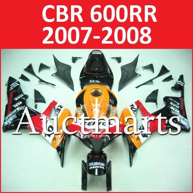 Fit honda 07 08 cbr600rr cbr 600 rr 2007 2008 fairing kit abs plastics h3 a11