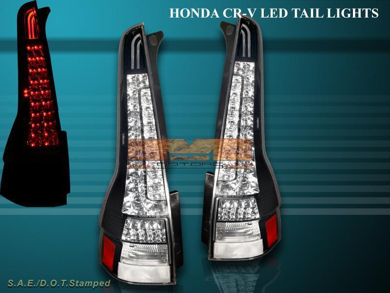 07-11 honda cr-v led tail lights black 2007 08 09 10 2011