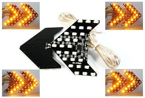 2x amber 27 smd led sequential arrow panel side mirror turn signal blinker light