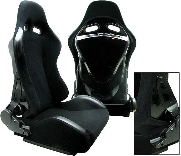 2 black + hard back cover racing seats all ford mustang