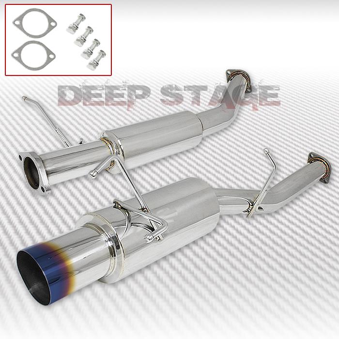 Racing cat back exhaust 4"burnt tip muffler 89-94 240sx s13 silvia 2.4l se/xe/le