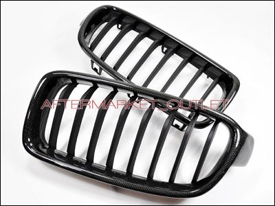 Carbon fiber front radiator grille cover - 2012 2013 bmw f30 328i 335i or xdrive