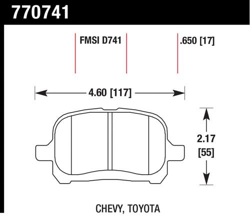 Hawk performance 770741 premium oes; disc brake pads 98-02 corolla prizm