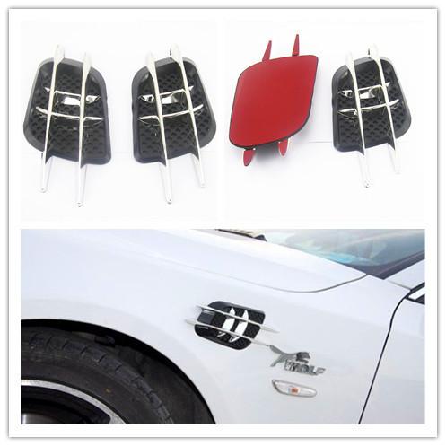 2 x chrome car suv side mesh vent fender universal decoration sticker for dodge