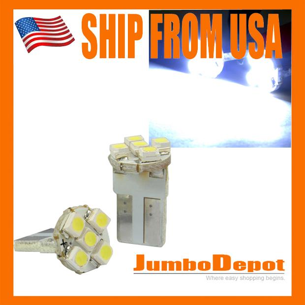 Us 2pcs 5 smd white led dome reading corner parking side marker signal light