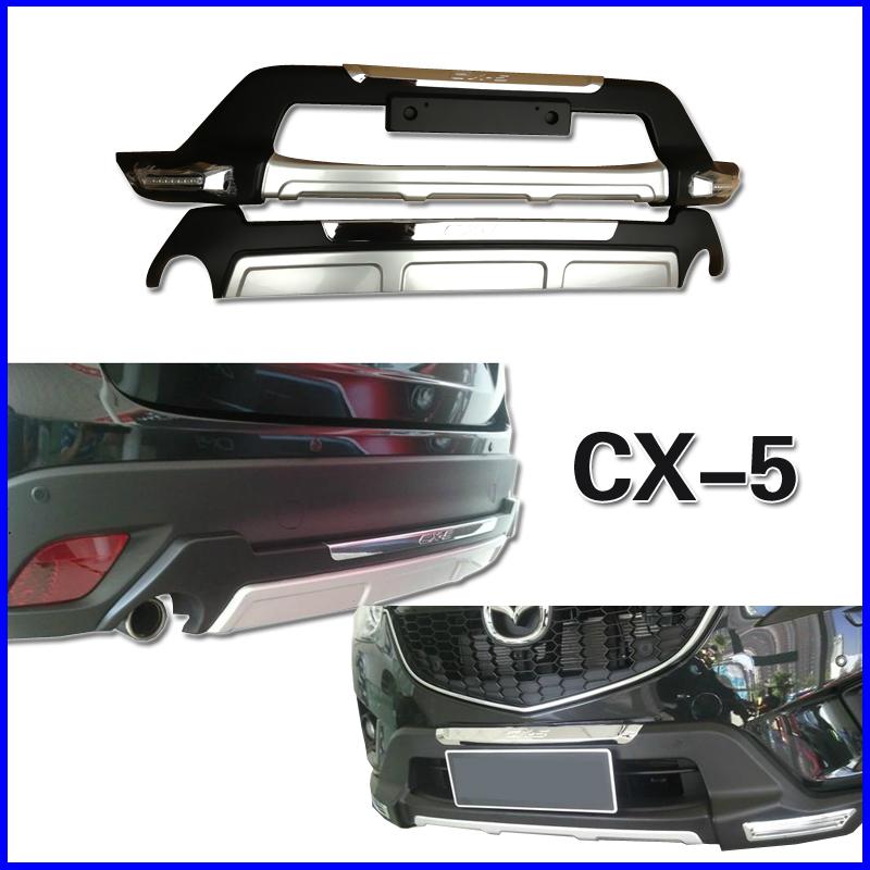 Chrome front&rear bumper diffuser trim protector 2pc for 2012-13 mazda cx-5 cx5